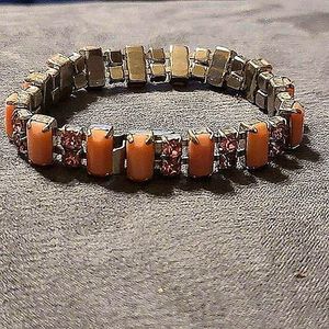 WEISS SILVERTONE PINK CRYSTAL BRACELET-VTG